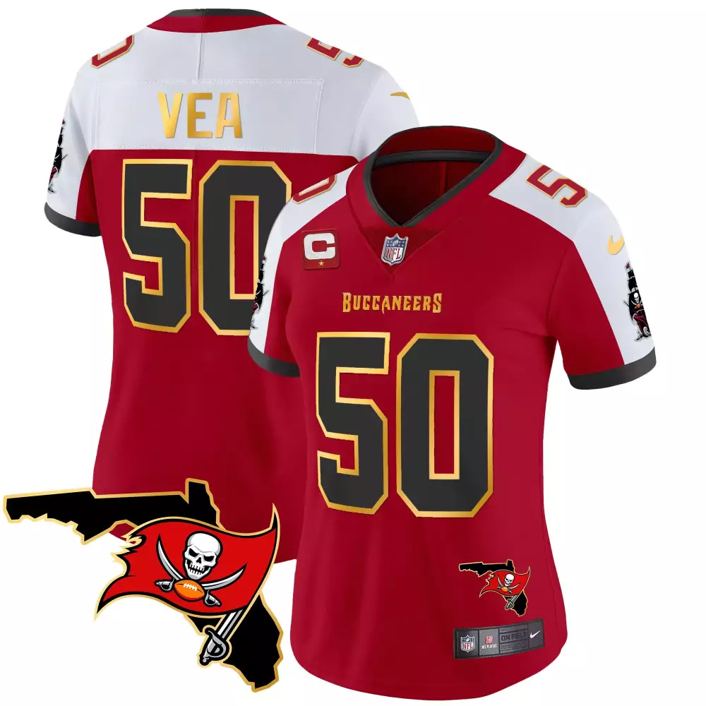 vita vea red alternate womens tampa bay buccaneers florida patch gold trim vapor jersey all stitched