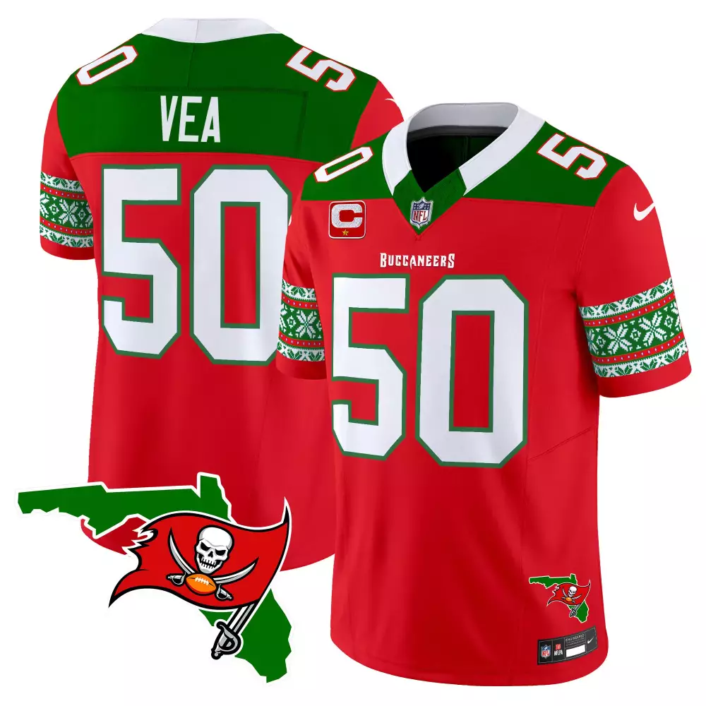 vita vea red mens tampa bay buccaneers 2024 christmas vapor limited jersey all stitched