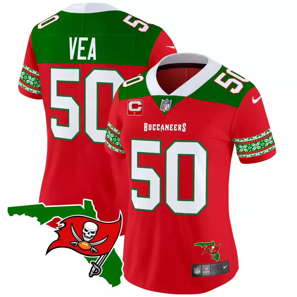 vita vea red womens tampa bay buccaneers 2024 christmas vapor limited jersey all stitched