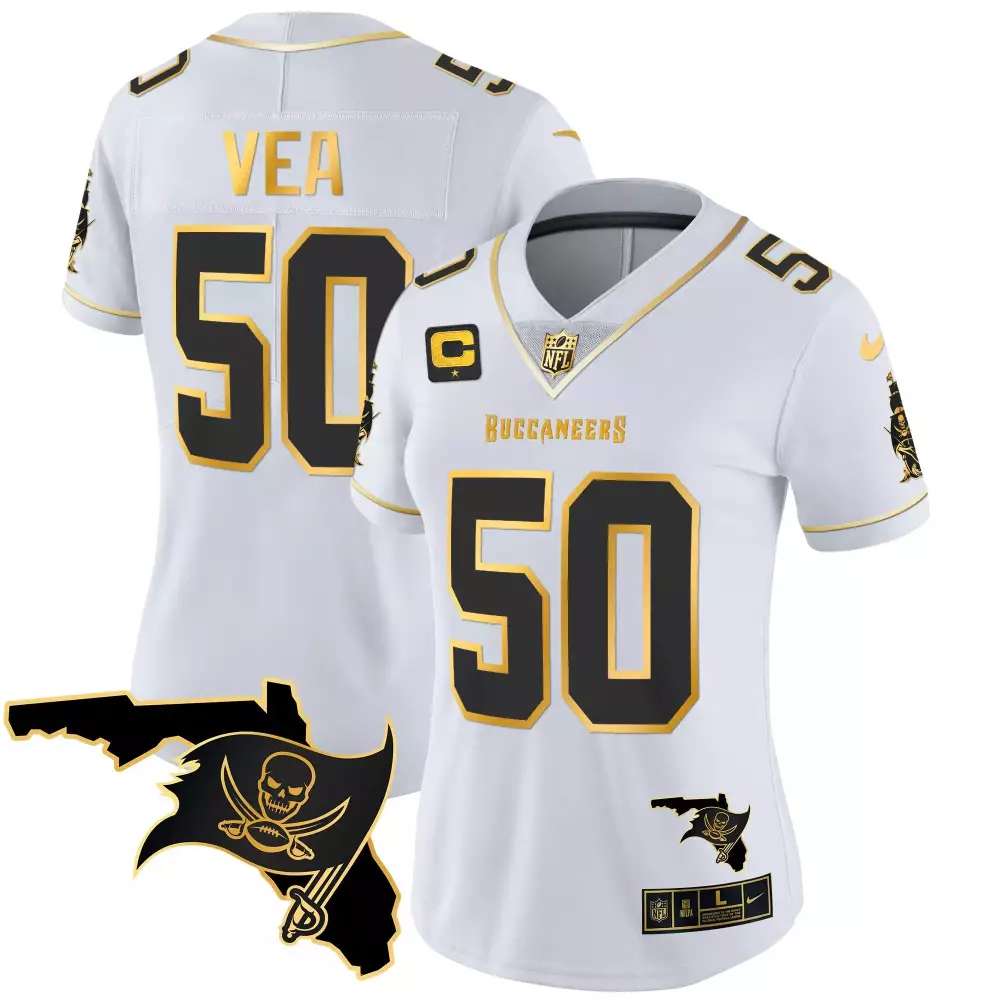 vita vea white gold womens tampa bay buccaneers 2024 nfc south division champions patch gold vapor limited jersey all st