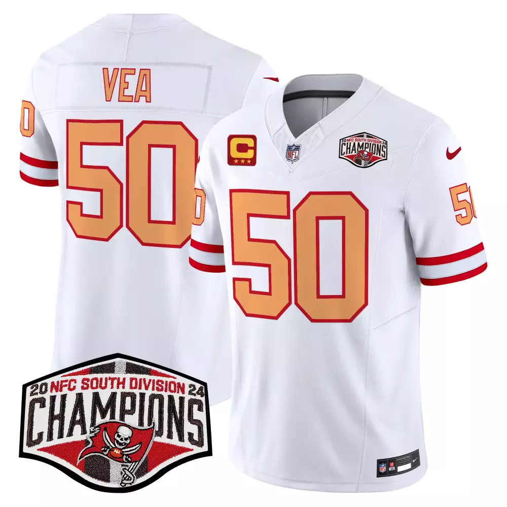 vita vea white mens tampa bay buccaneers 2023 nfc south champions patch vapor jersey all stitched