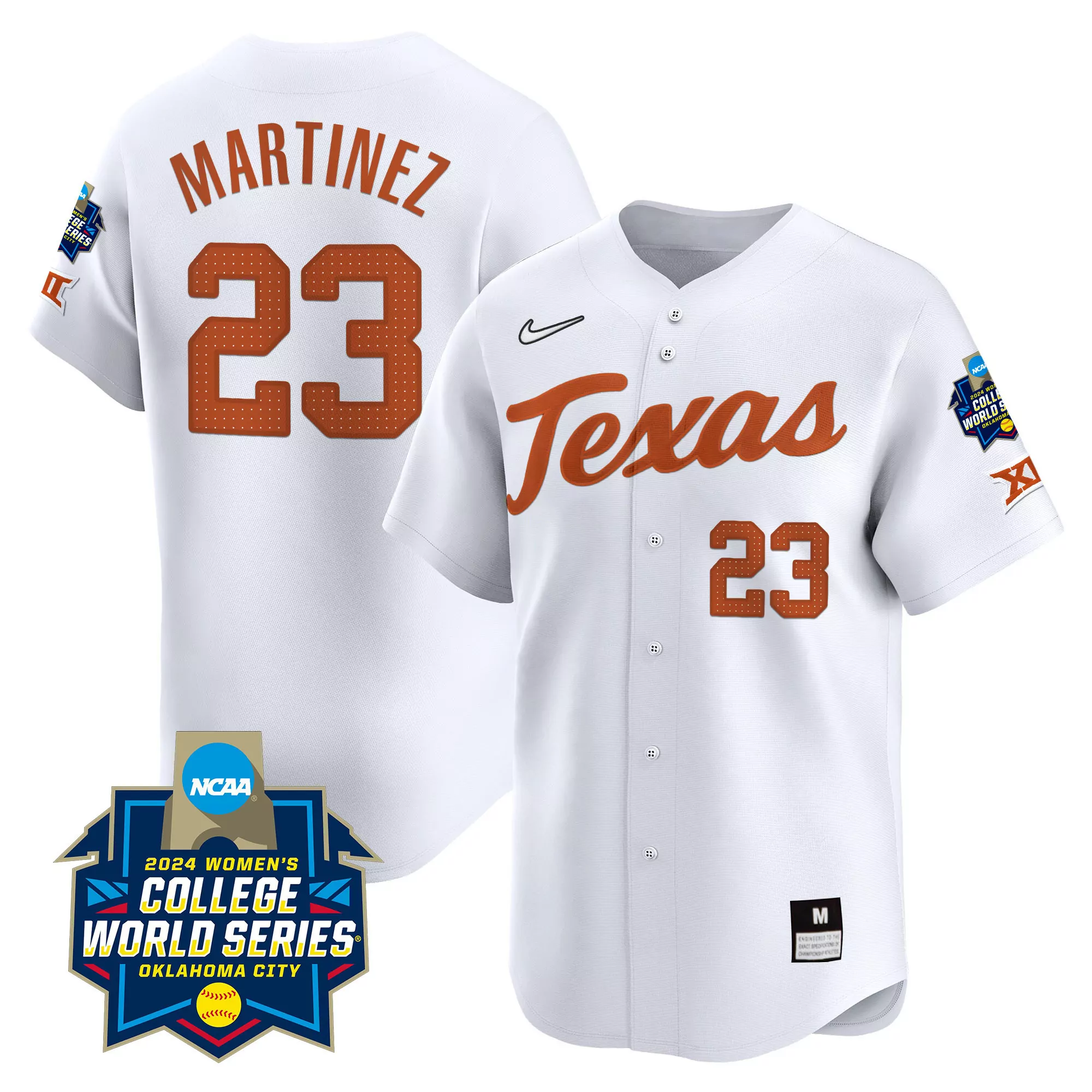 viviana martinez white youths size texas longhorns womens college world series champions vapor premier limited jersey al