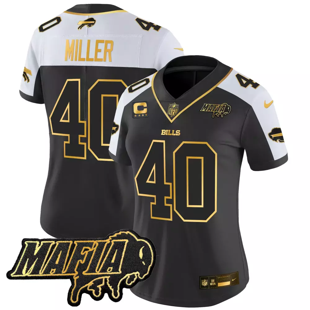 Von Miller Buffalo Bills 2024 Mafia Patch Jersey | Gold Vapor Limited Edition | For Men, Women & Youth