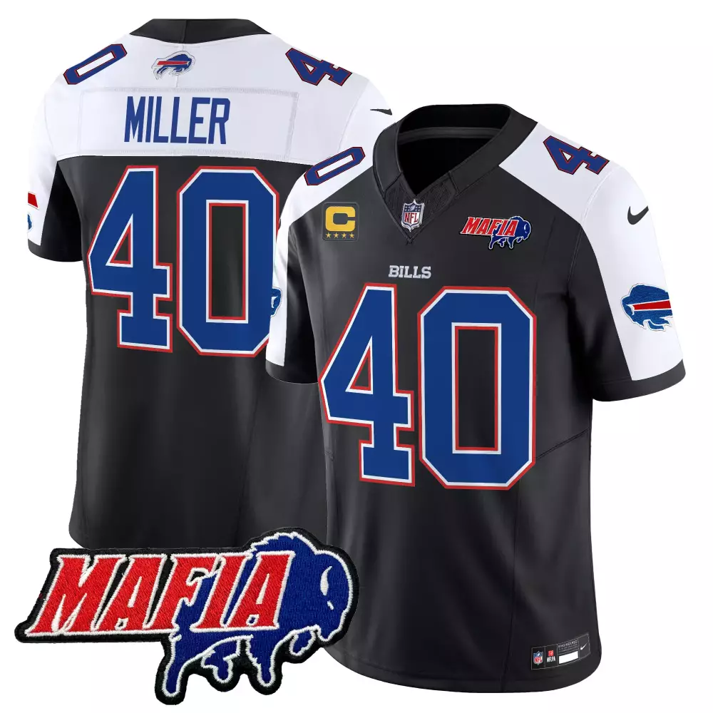 Miller 40 Women's Buffalo Bills 2025 White Stitched Vapor Jersey | Mafia Patch | Fan Gear for Men, Women & Youth