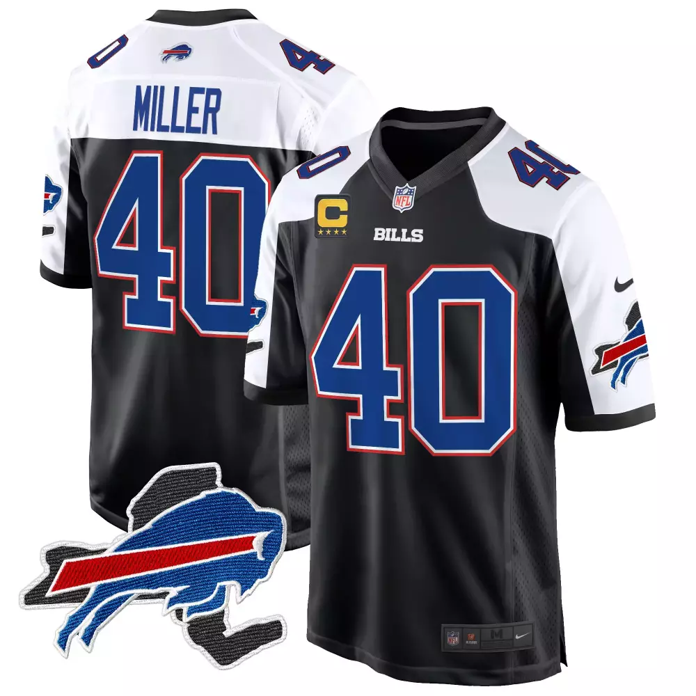Miller Buffalo Bills 2024 Vapor Limited Jersey | Black Alternate Stitched EST 1960 Patch | For Men, Women & Youth