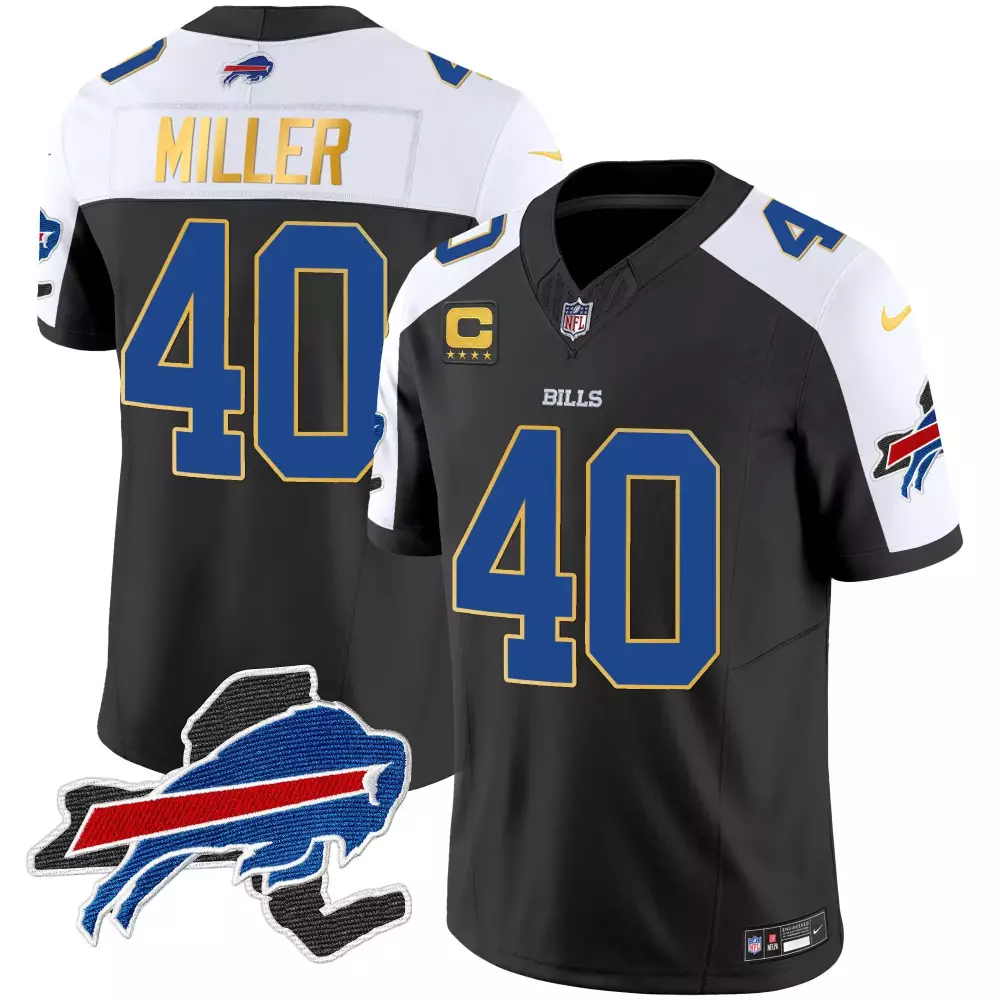 Miller Buffalo Bills 2024 Vapor Limited Jersey | Black Alternate Stitched EST 1960 Patch | For Men, Women & Youth