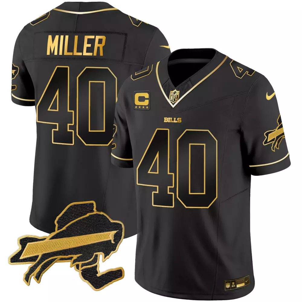 Von Miller Buffalo Bills New York Patch Jersey | Gold Vapor Limited Edition | For Men, Women & Youth