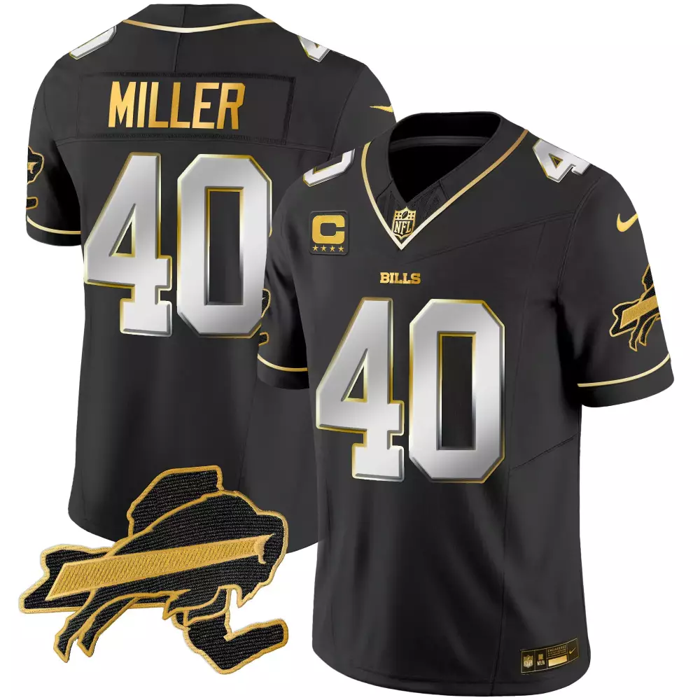 von miller black limited mens buffalo bills new york patch gold vapor limited jersey all stitched