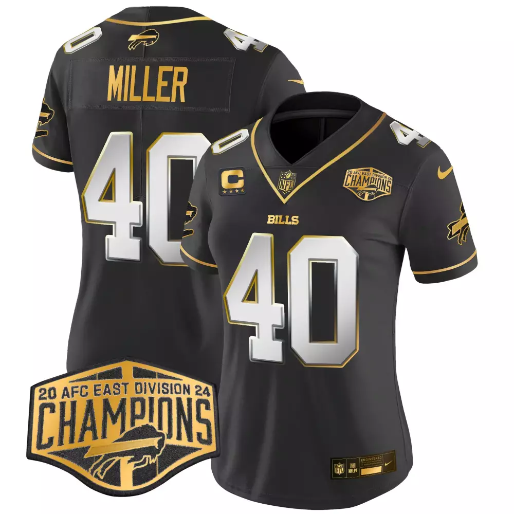 von miller black limited mens buffalo bills new york patch gold vapor limited jersey all stitched