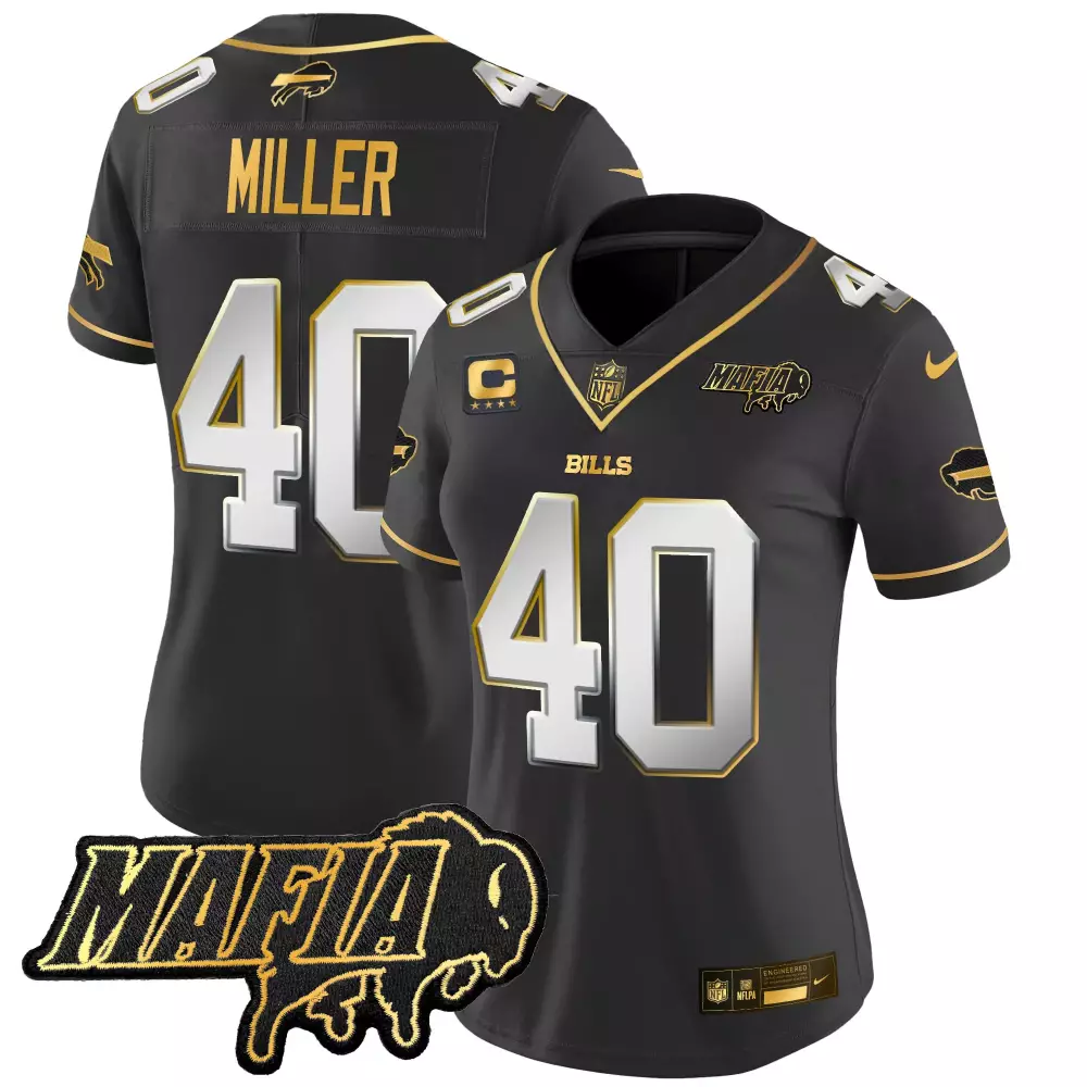 von miller black limited mens buffalo bills new york patch gold vapor limited jersey all stitched