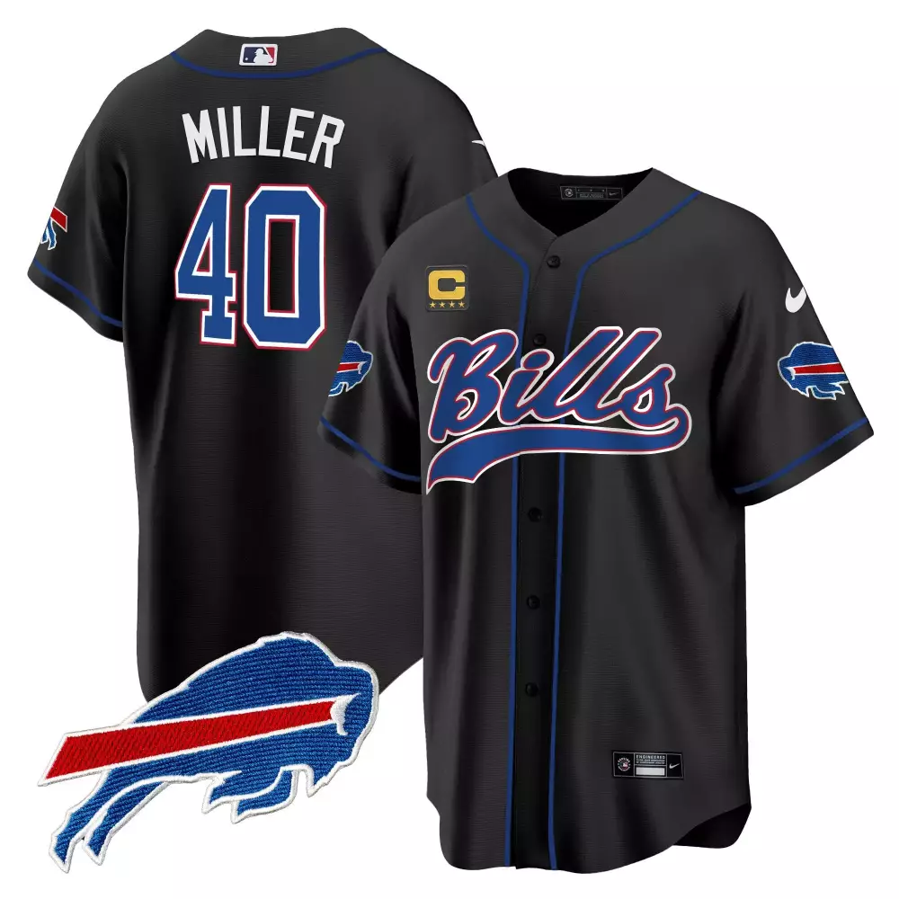von miller black mens buffalo bills 2024 buffalo bills mafia patch vapor limited jersey all stitched