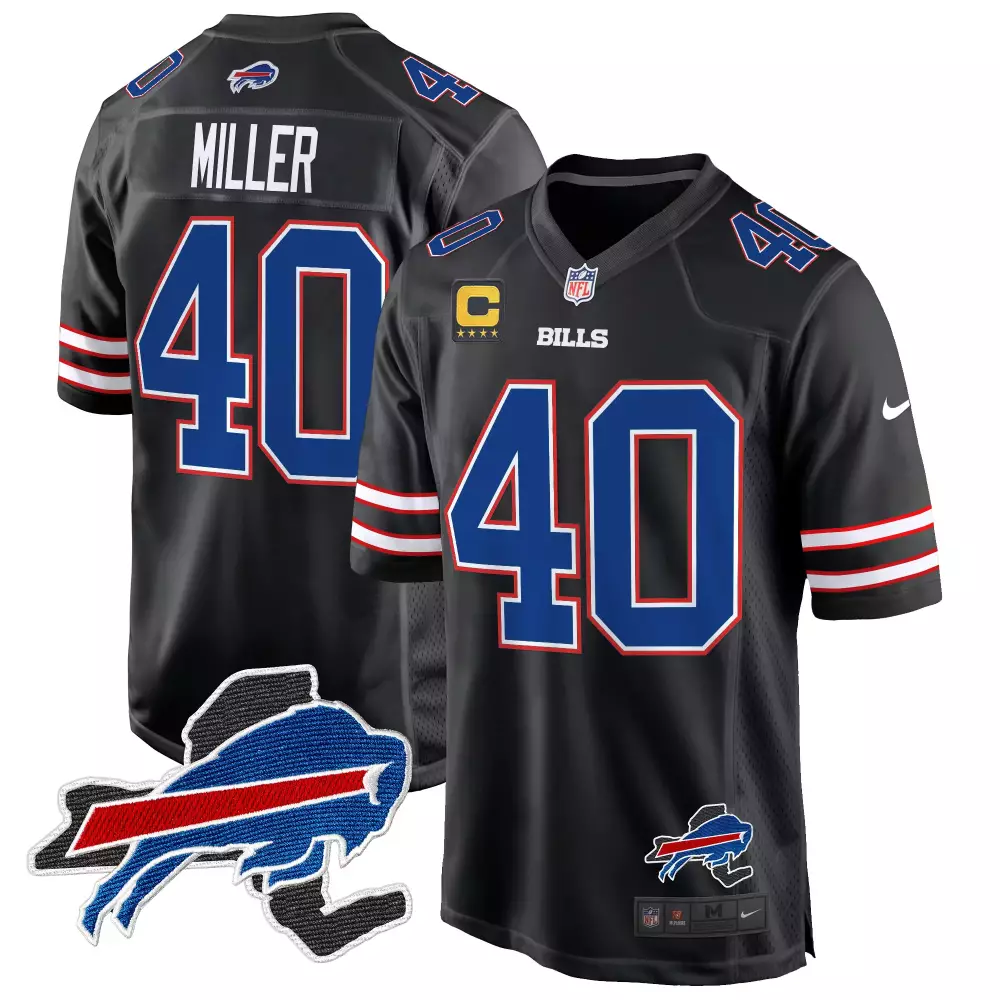 von miller black mens buffalo bills 2024 buffalo bills mafia patch vapor limited jersey all stitched