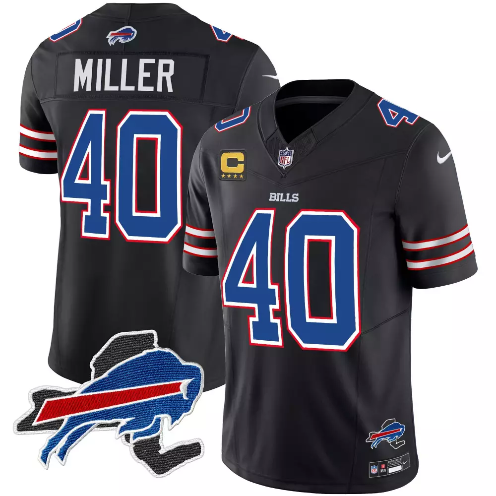 von miller black mens buffalo bills new york patch gold trim vapor jersey all stitched