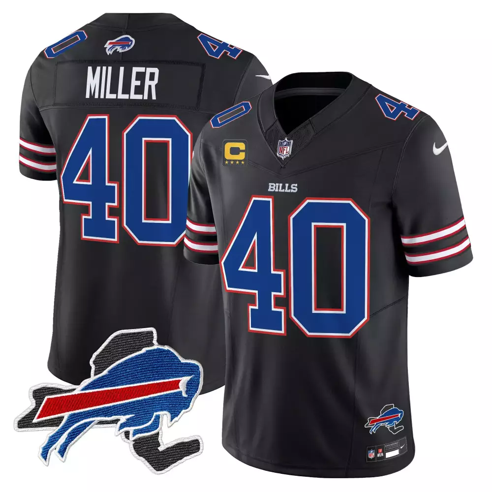 von miller black mens buffalo bills new york patch gold trim vapor jersey all stitched