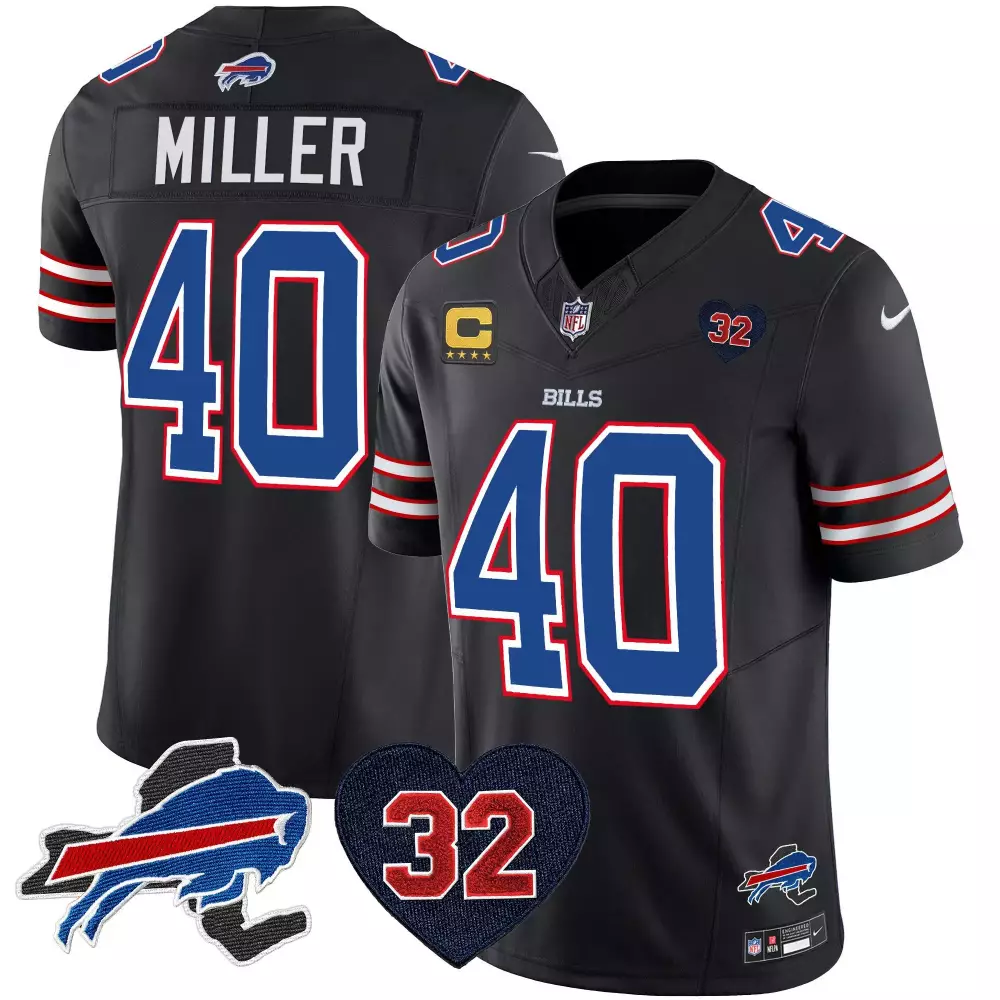 von miller black mens buffalo bills new york patch gold trim vapor jersey all stitched