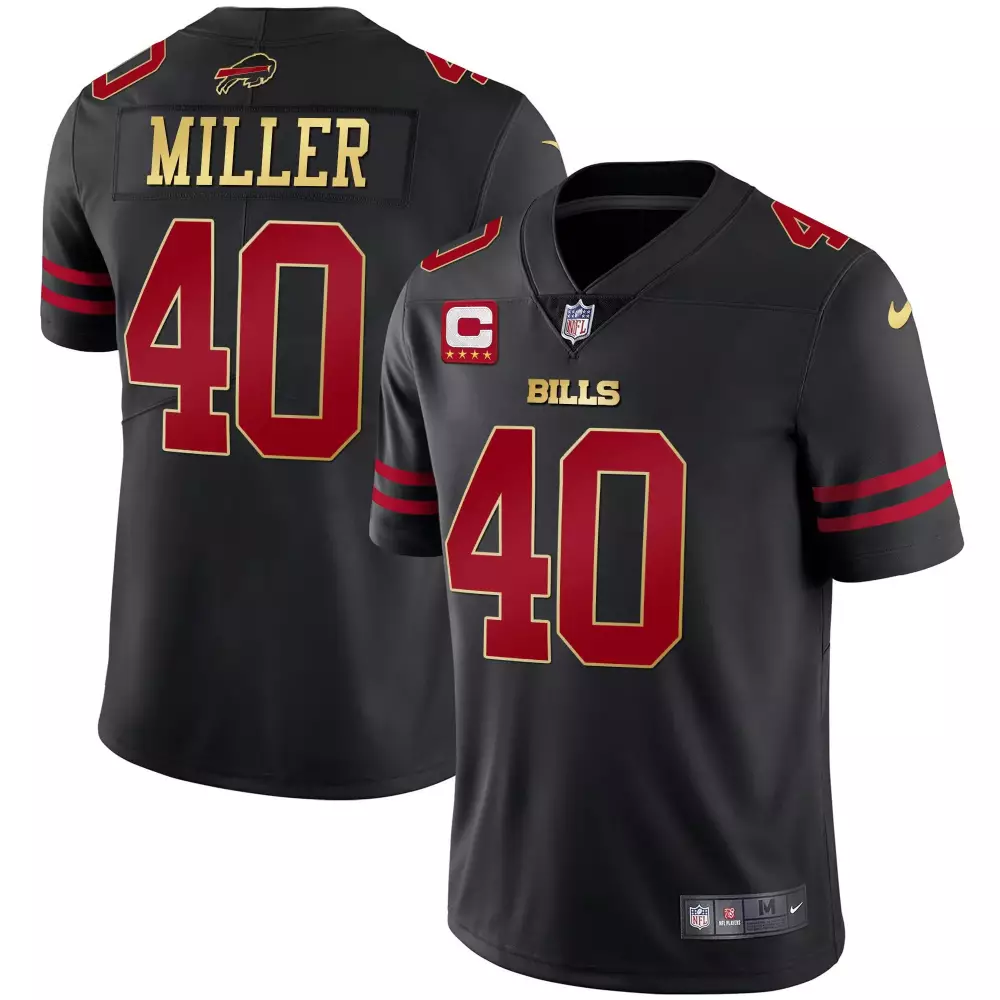 von miller black mens buffalo bills throwback 2024 vapor limited jersey all stitched