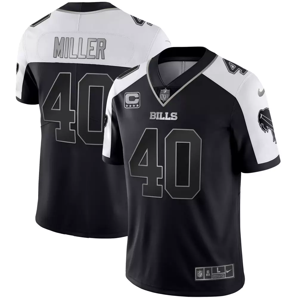 von miller black silver mens buffalo bills alternate vapor black gold black inverted limited all stitched