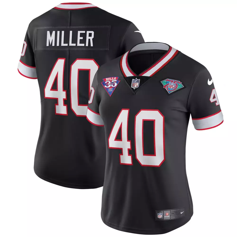 von miller black silver mens buffalo bills alternate vapor black gold black inverted limited all stitched