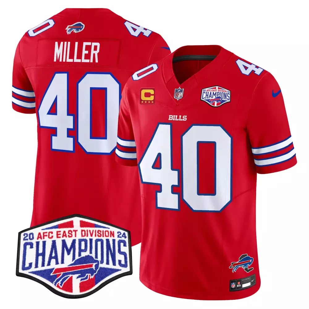von miller red mens buffalo bills 2024 afc east division champions vapor limited jersey all stitched