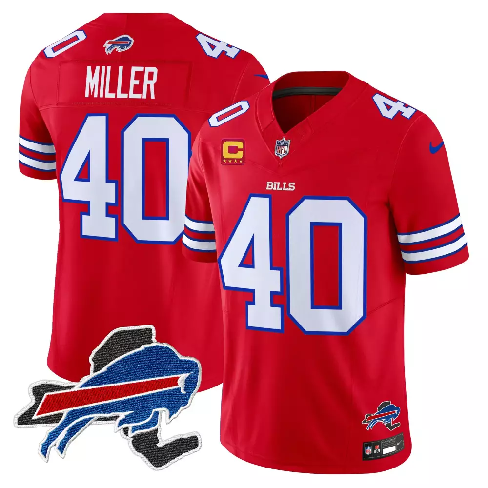 von miller red mens buffalo bills new york patch vapor limited jersey v3 all stitched