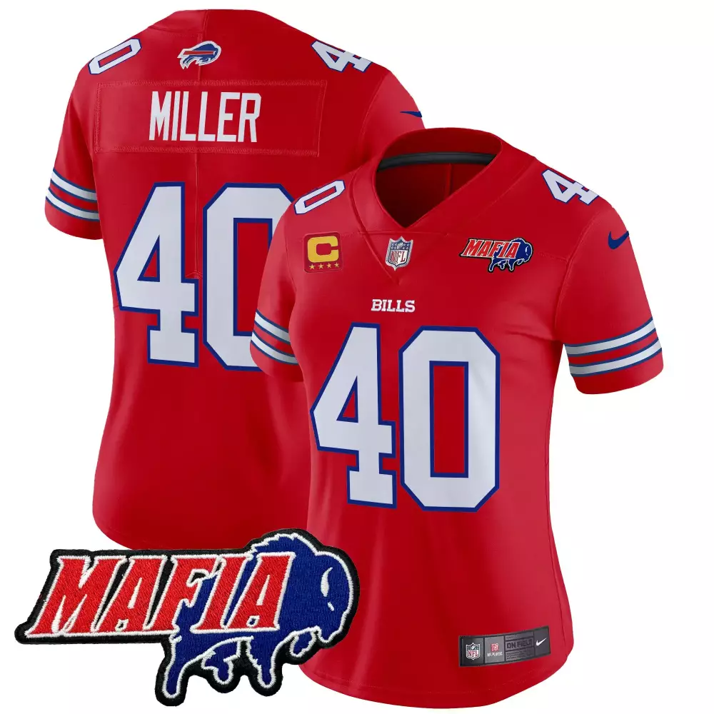 von miller red womens buffalo bills 1994 throwback vapor jersey all stitched