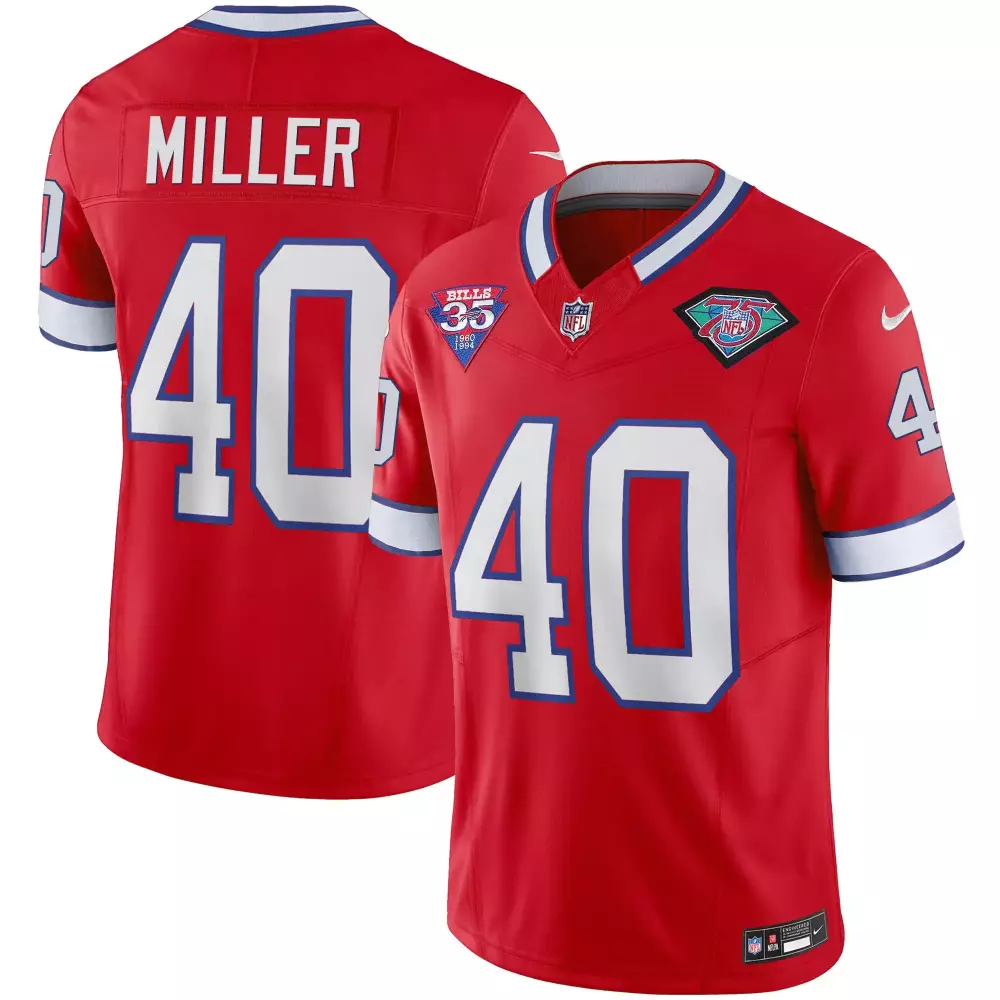von miller red womens buffalo bills 2024 vapor limited jersey est 1960 patch all stitched