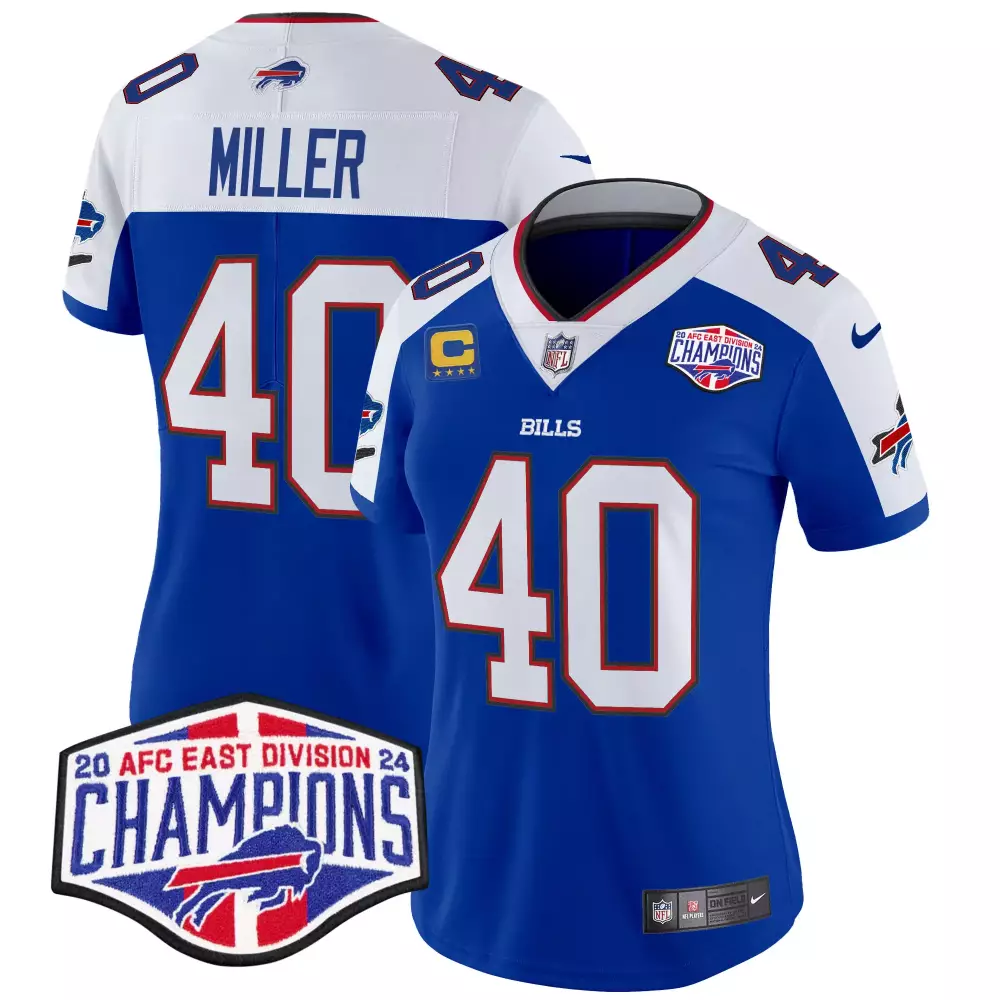 von miller royal alternate womens buffalo bills 2024 afc east division champions vapor limited jersey all stitched
