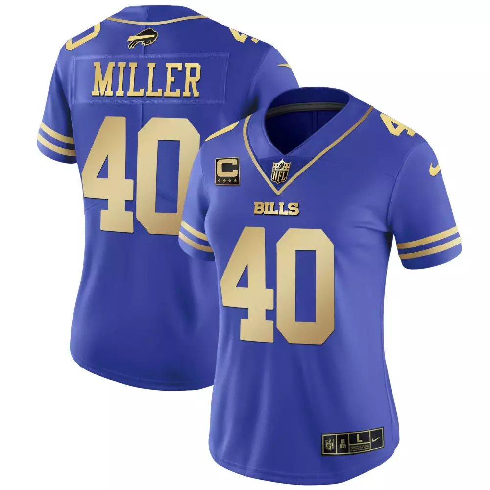 von miller royal gold womens buffalo bills black red vapor jersey all stitched