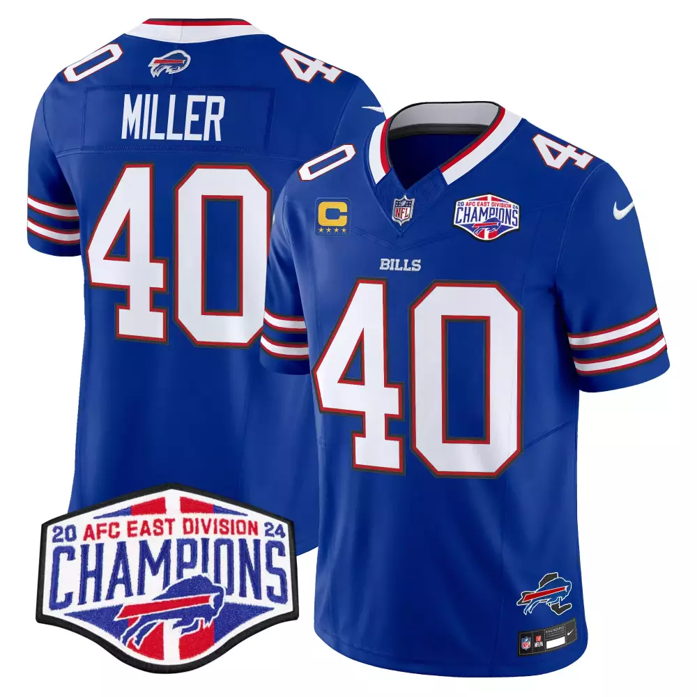 von miller royal mens buffalo bills 2024 afc east division champions vapor limited jersey all stitched