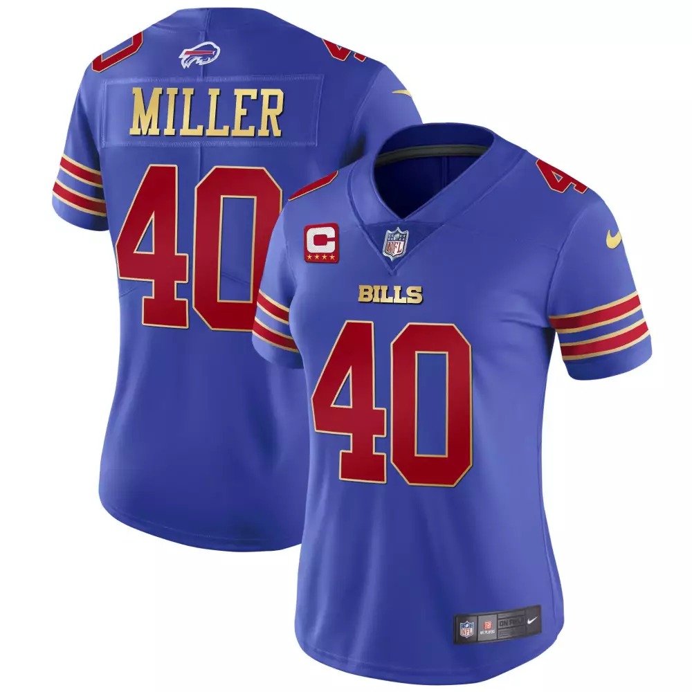 von miller royal red womens buffalo bills black red vapor jersey all stitched
