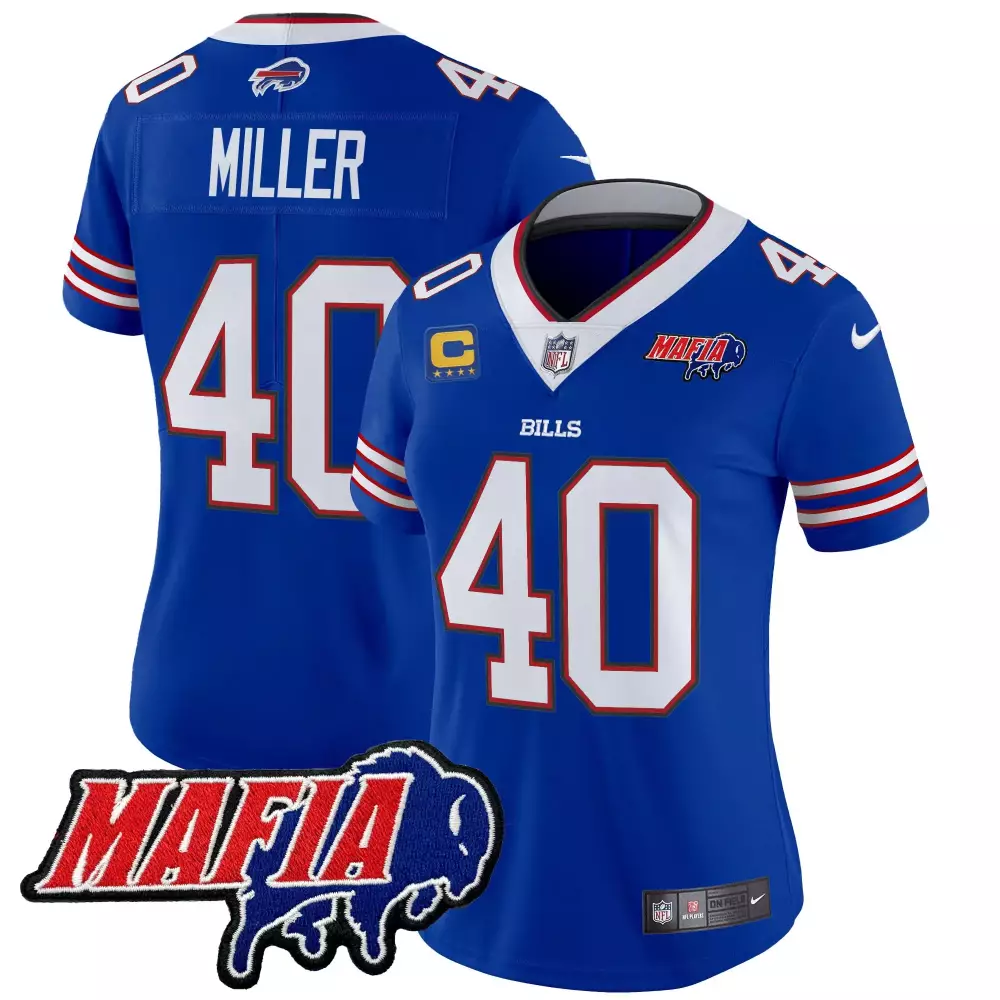 von miller royal womens buffalo bills 2023 afc east champions patch vapor jersey all stitched