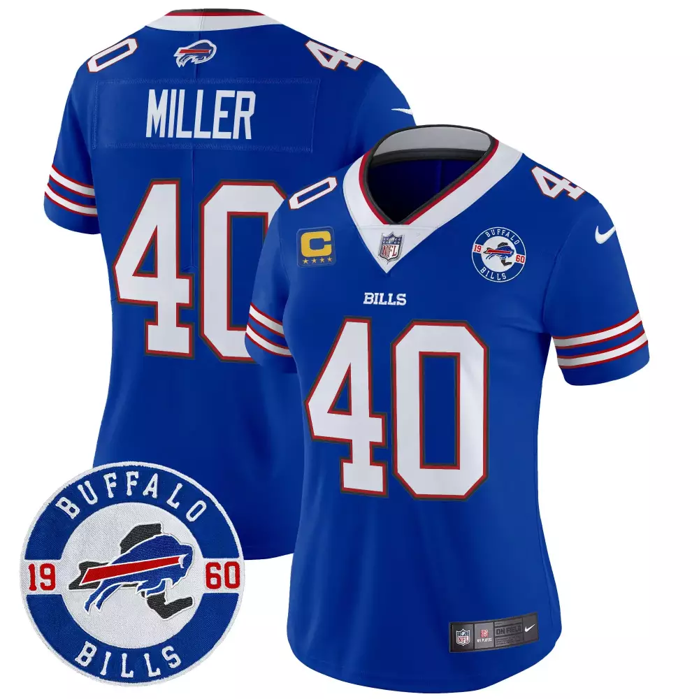 von miller royal womens buffalo bills 2023 afc east champions patch vapor jersey all stitched