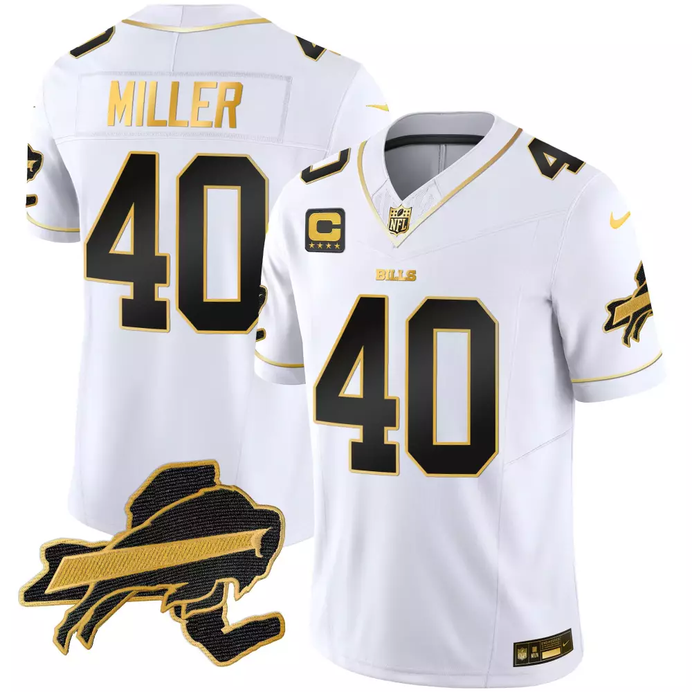 von miller white gold mens buffalo bills new york patch gold vapor limited jersey all stitched