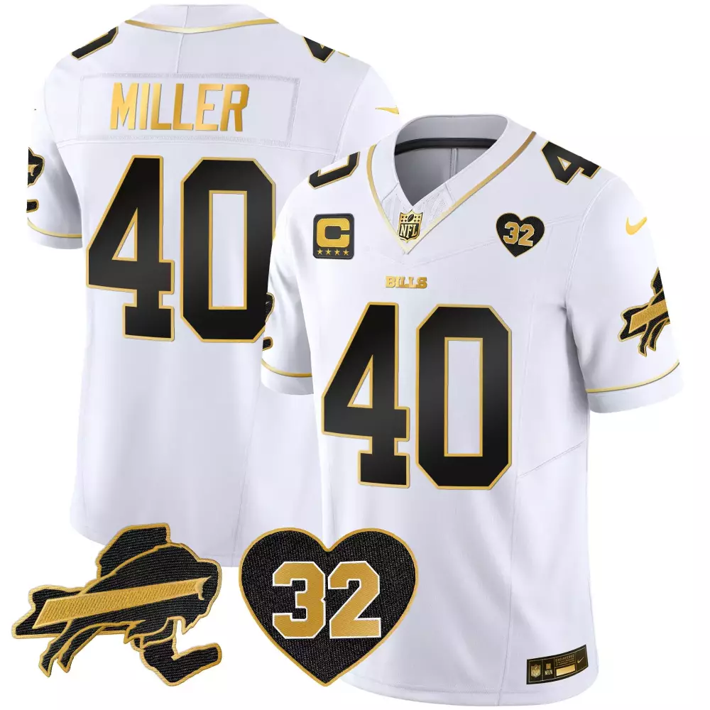 von miller white gold mens buffalo bills new york patch gold vapor limited jersey all stitched