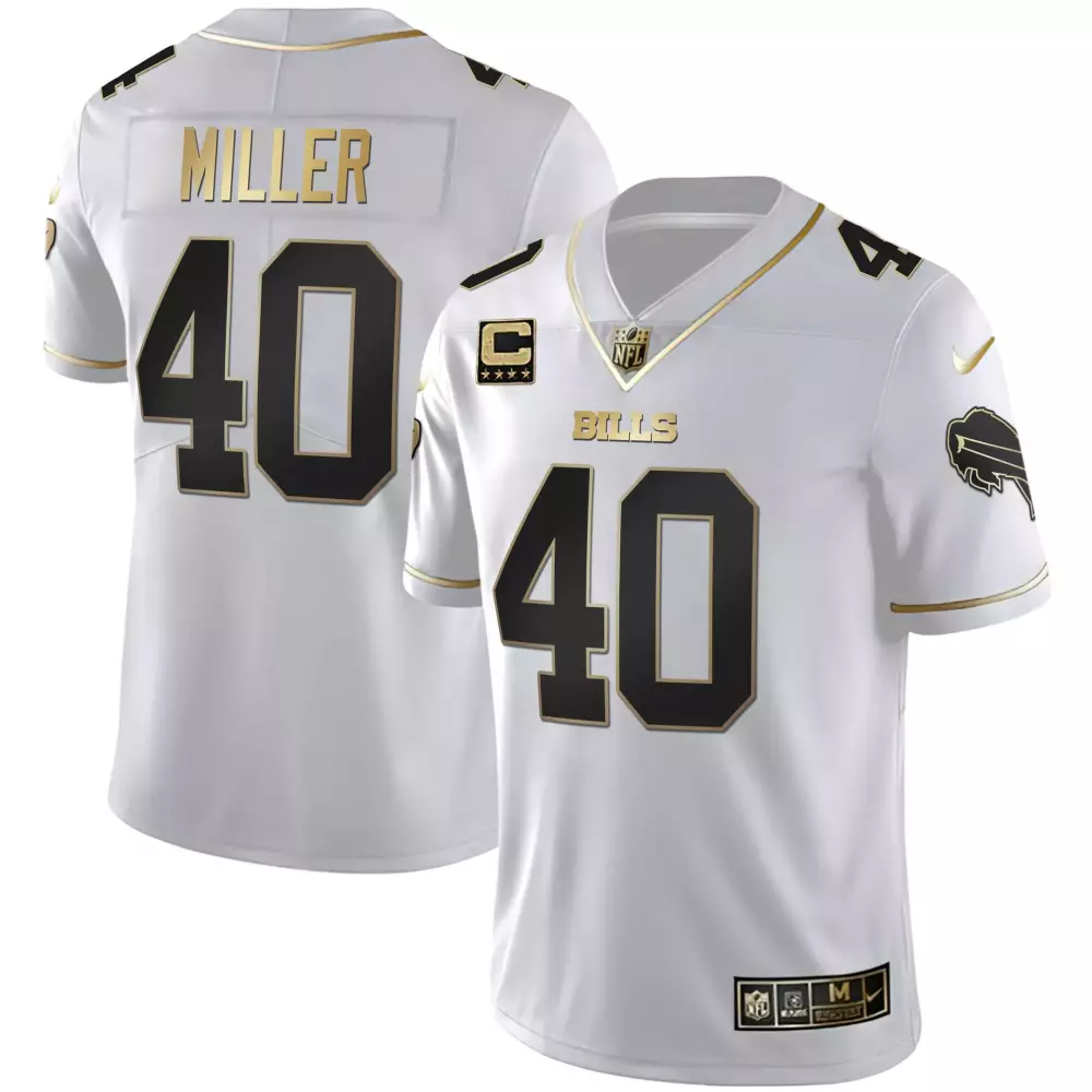 von miller white gold mens buffalo bills new york patch gold vapor limited jersey all stitched