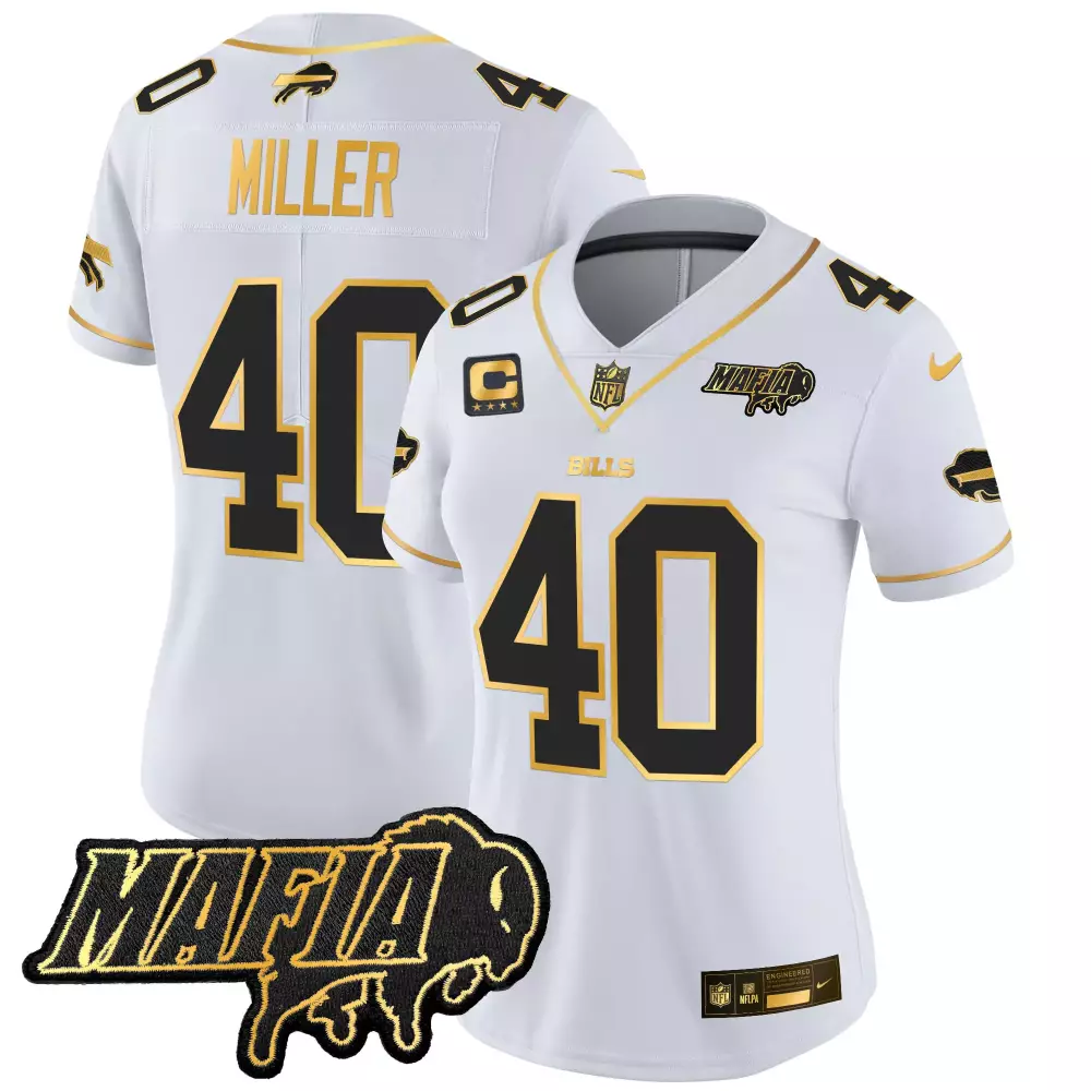von miller white gold mens buffalo bills new york patch gold vapor limited jersey all stitched