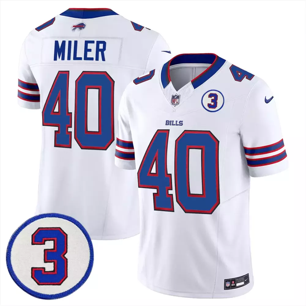 von miller white mens buffalo bills damar honoring patch vapor limited jersey all stitched
