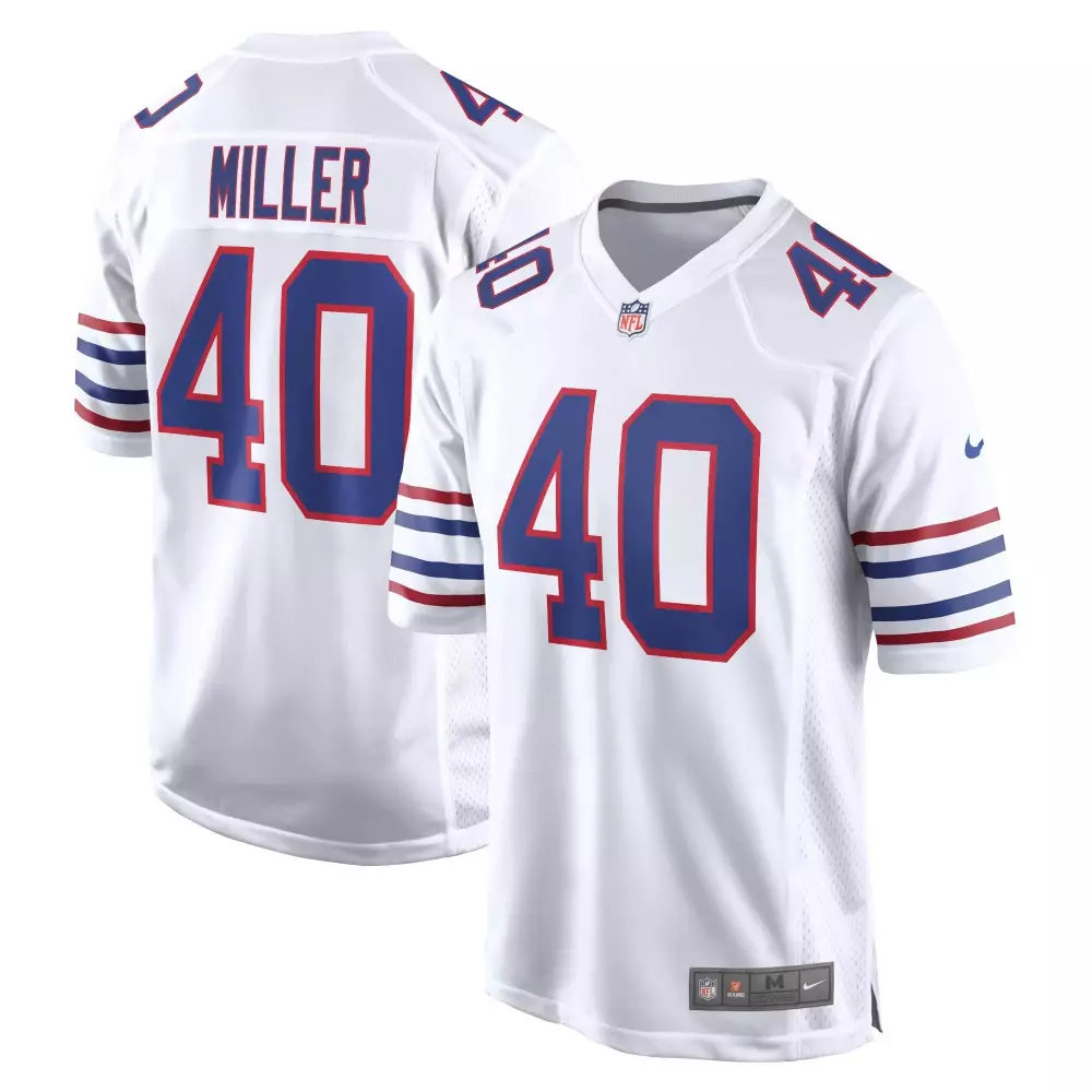 Von Miller Men's White Buffalo Bills Throwback Jersey | Stitched Classic Fan Gear | For Men, Women & Youth