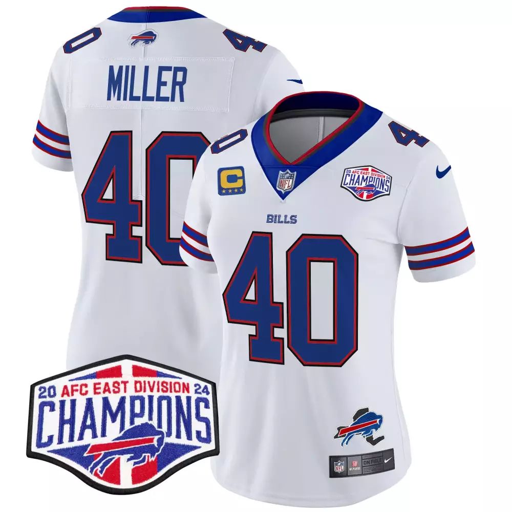 von miller white womens buffalo bills 2024 afc east division champions vapor limited jersey all stitched