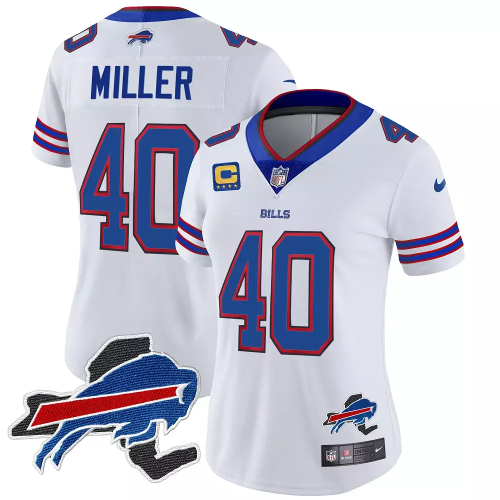 von miller white womens buffalo bills new york patch vapor limited jersey all stitched
