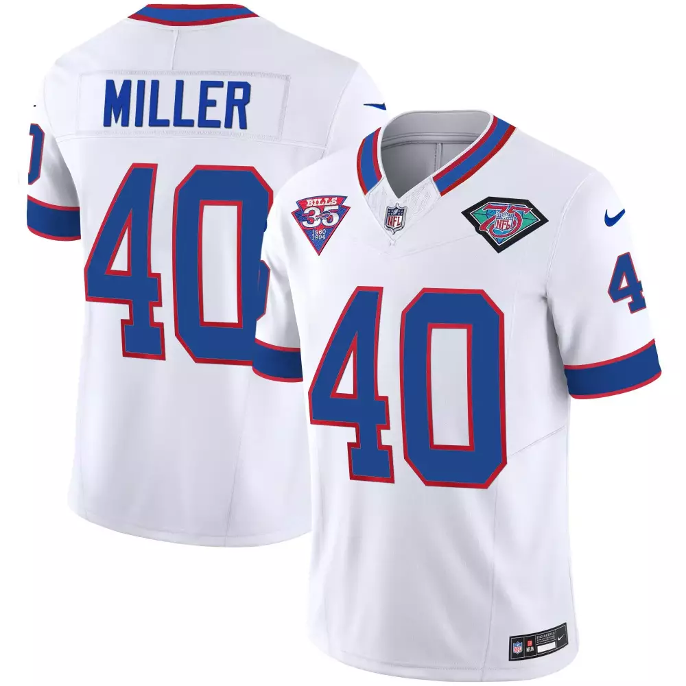 von miller white womens buffalo bills new york patch vapor limited jersey all stitched