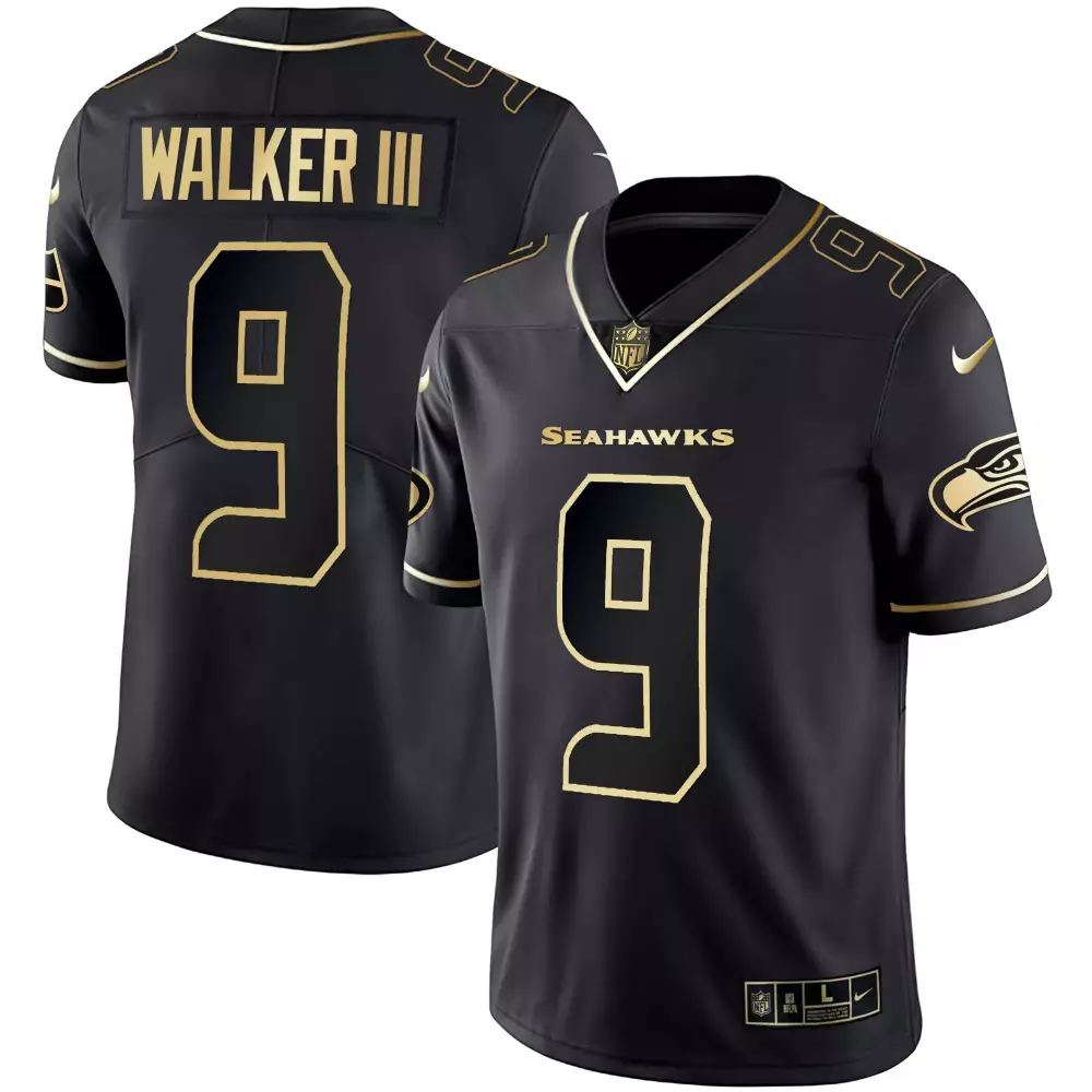 walker iii black gold mens seattle seahawks gold player jersey all stitched