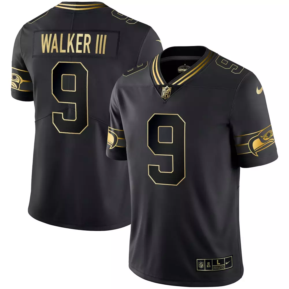 walker iii black gold mens seattle seahawks gold player jersey all stitched