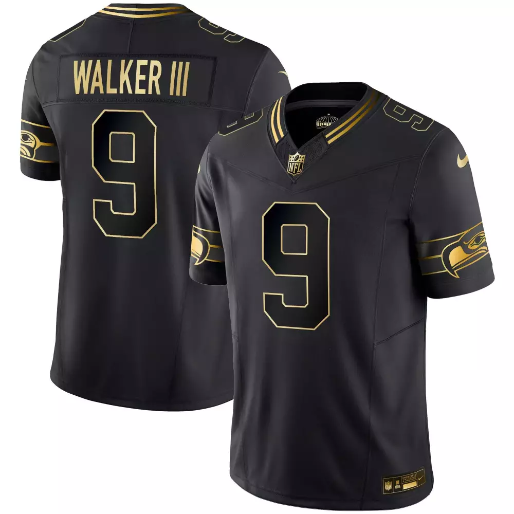 walker iii black gold mens seattle seahawks gold player jersey all stitched