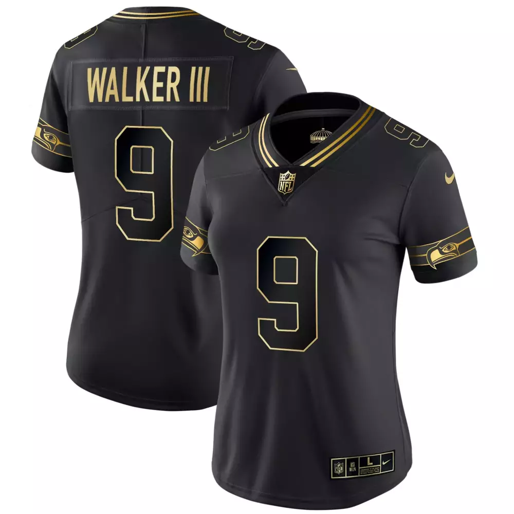 walker iii black gold mens seattle seahawks gold player jersey all stitched