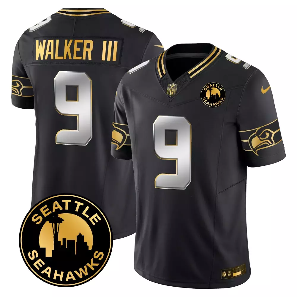 walker iii black gold mens seattle seahawks gold player jersey all stitched