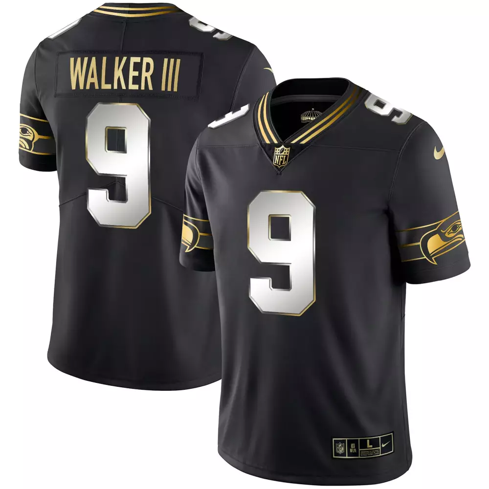 walker iii black limited mens seattle seahawks gold player jersey all stitched