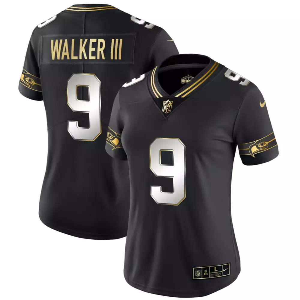 walker iii black limited womens seattle seahawks throwback gold jersey all stitched