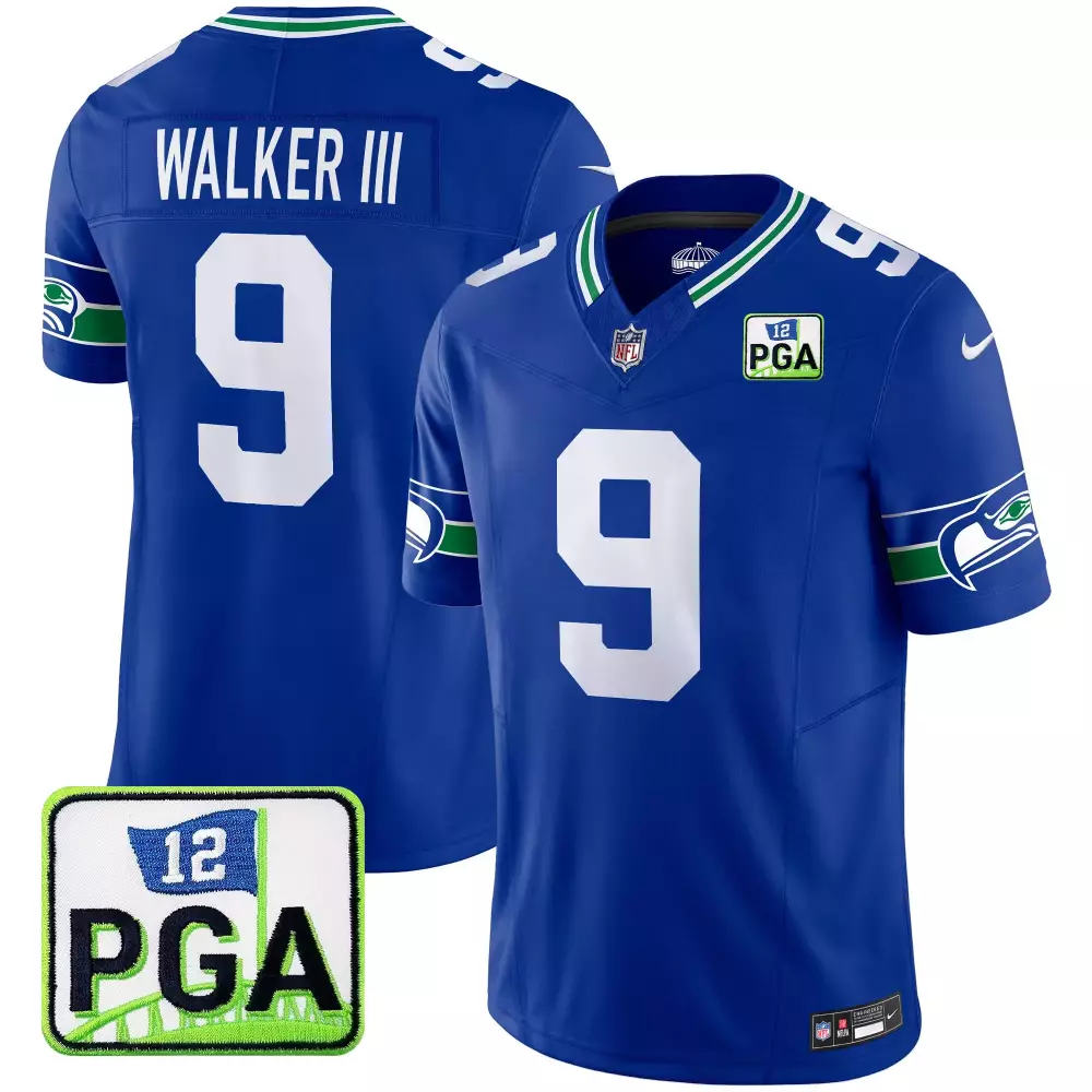 walker iii royal mens seattle seahawks pga patch vapor limited jersey all stitched