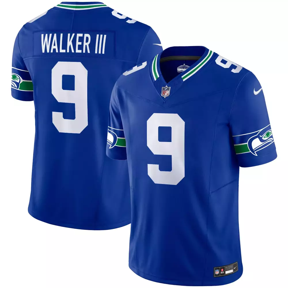walker iii royal mens seattle seahawks throwback gold vapor limited jersey all stitched